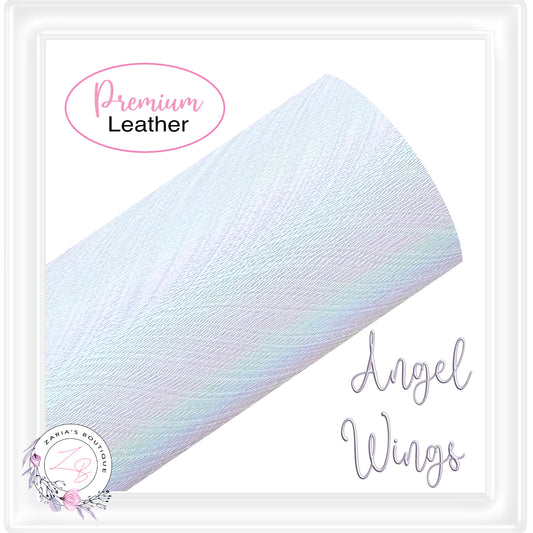 ⋅ Feathery ⋅ Textured Holographic Vegan Faux Leather ⋅ Angel Wings ⋅