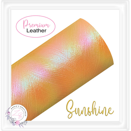 ⋅ Feathery ⋅ Textured Holographic Vegan Faux Leather ⋅ Sunshine Yellow ⋅