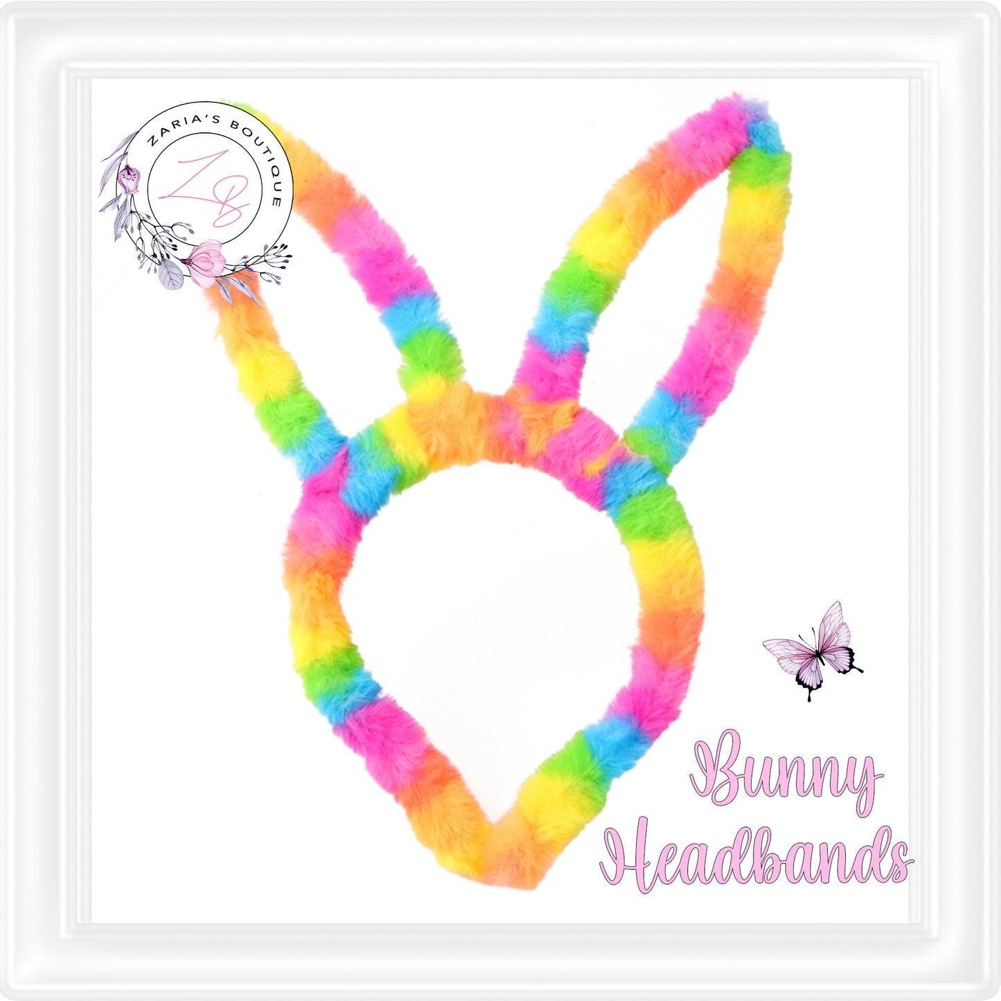 ⋅ Fluffy Bunny Headbands ⋅ Rainbow Colours ⋅