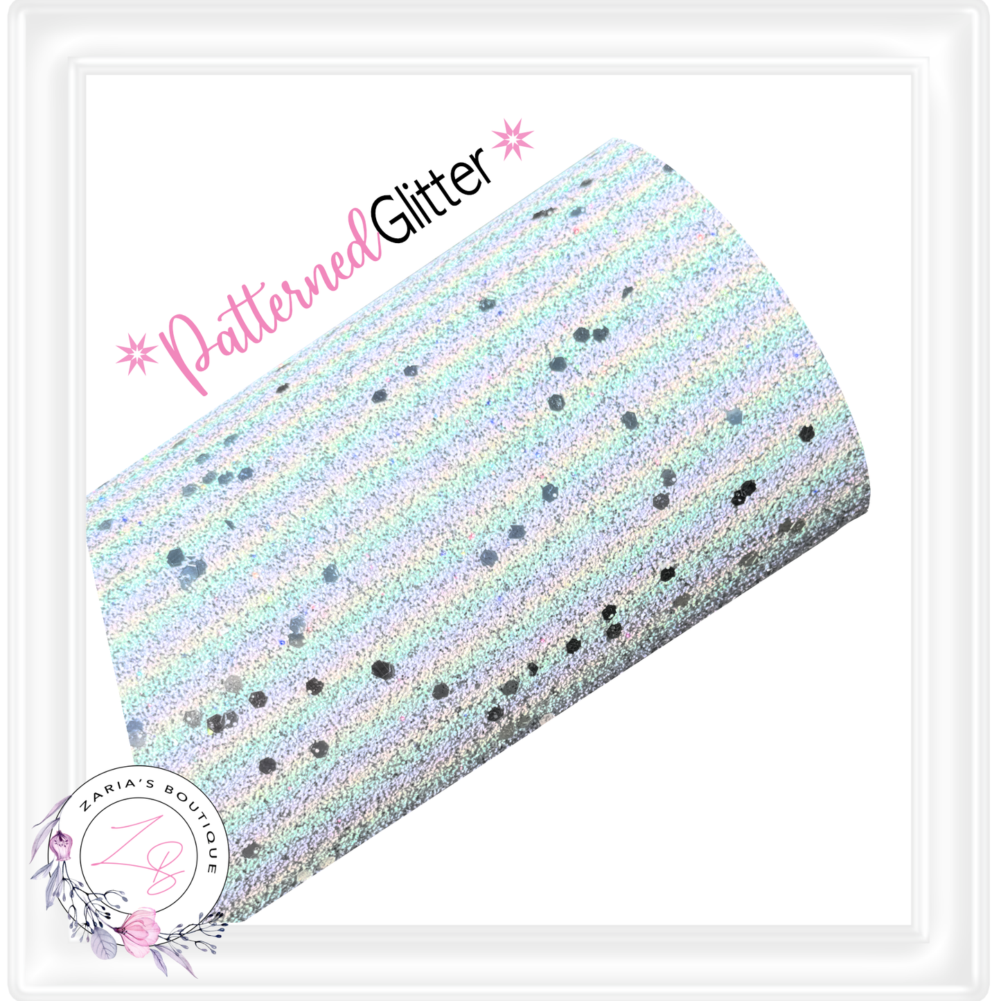 ⋅ PATTERNED GLITTER ⋅ Pastel Sprinkle Stripes ⋅