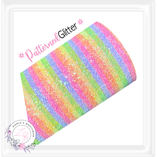 ⋅ PATTERNED GLITTER ⋅ Rainbow Stripes ⋅