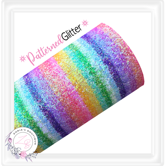 ⋅ PATTERNED GLITTER ⋅ Rainbow Stripes ⋅