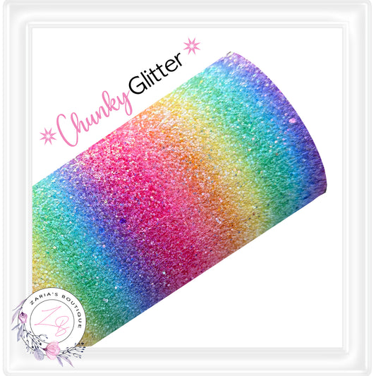⋅ PATTERNED CHUNKY GLITTER ⋅ Rainbow Stripes ⋅