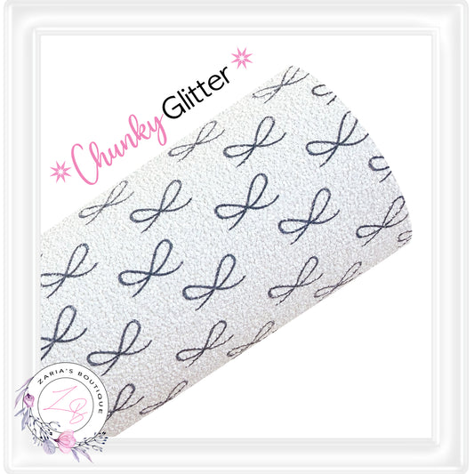 ∙ PATTERNED CHUNKY GLITTER ∙ Navy Blue Bows ∙
