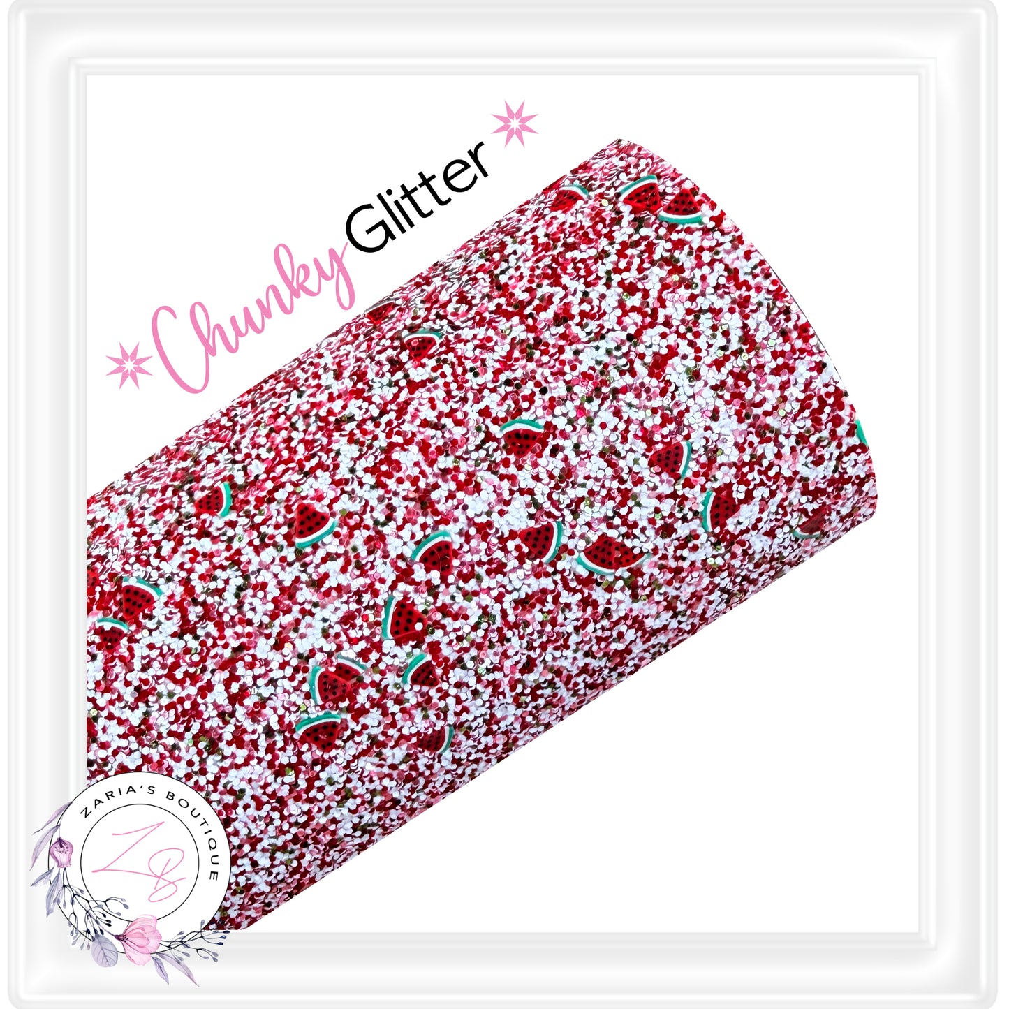 ∙ PATTERNED CHUNKY GLITTER ⋅ Watermelon Sprinkle  1.2mm ⋅