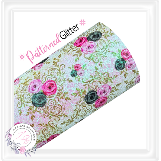 ⋅ PATTERNED CHUNKY GLITTER ⋅ Vintage Floral ⋅