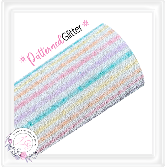 ⋅ PATTERNED GLITTER ⋅ Matte Pastel Stripes ⋅