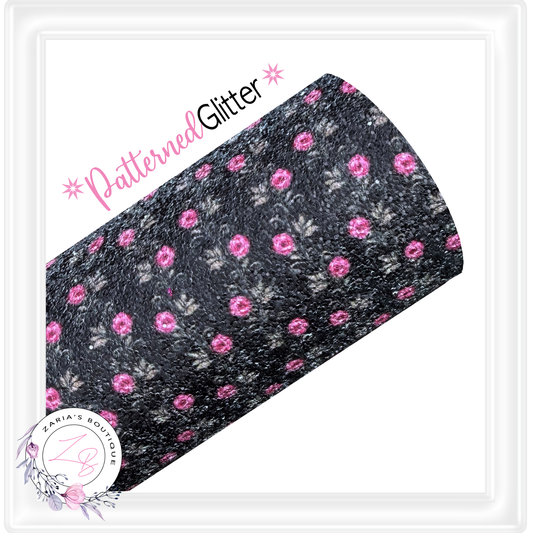 ⋅ PATTERNED CHUNKY GLITTER ⋅ Pink Rosebuds ⋅