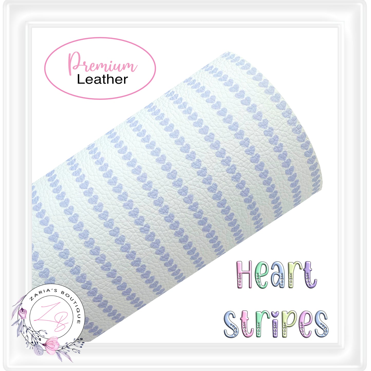 ⋅ Heart Stripes ⋅ Custom Printed Premium Vegan Faux Leather ⋅