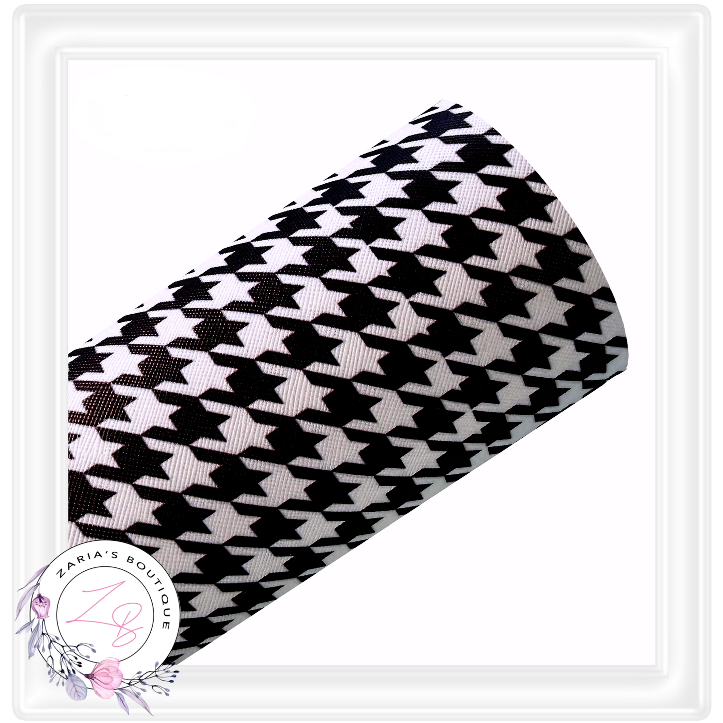 ⋅ Black & White Houndstooth ⋅ Vegan Faux Leather