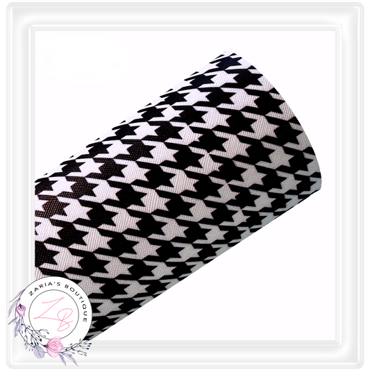 ⋅ Black & White Houndstooth ⋅ Vegan Faux Leather