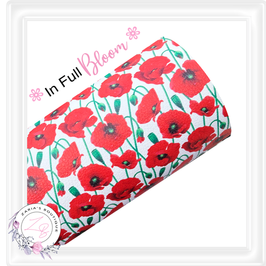 Poppy Fields Floral Faux Leather LAST SHEET!