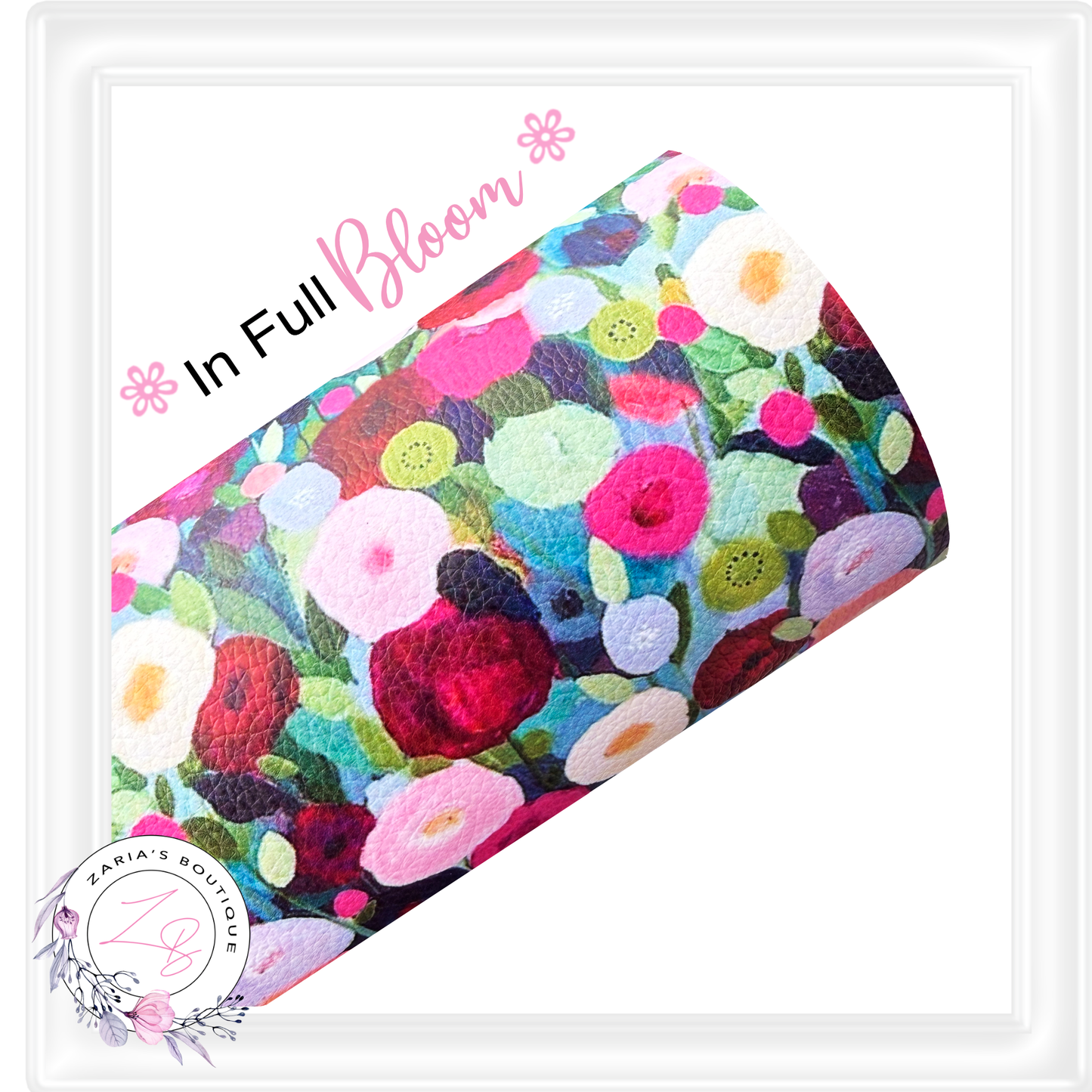 Poppy Fields ~ Floral Faux Leather ~ 1mm