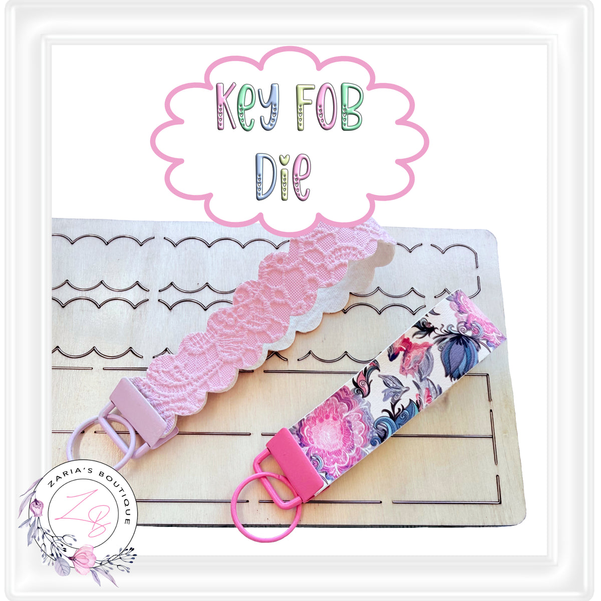 ⋅ Key Fob Steel Cutting Die for Sizzix Big Shot ⋅ Scallop & Straight Styles ⋅