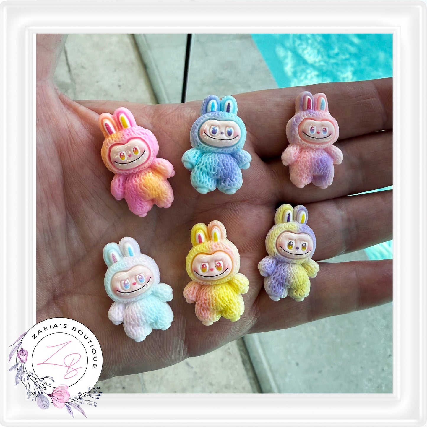 • Little Monsters • Flat Back Cabochon Resin Craft Embellishments • Set of 2 •