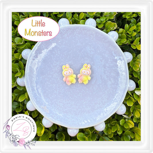 • Little Monsters • Flat Back Cabochon Resin Craft Embellishments • Set of 2 •