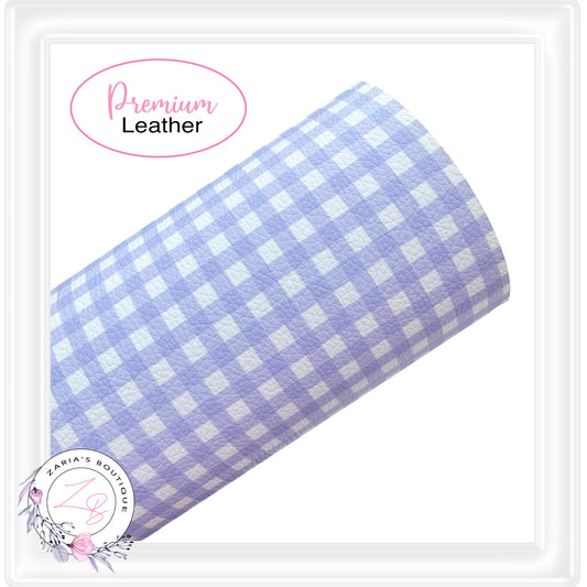 ⋅ Lavender & White Gingham Check ⋅ Vegan Faux Leather