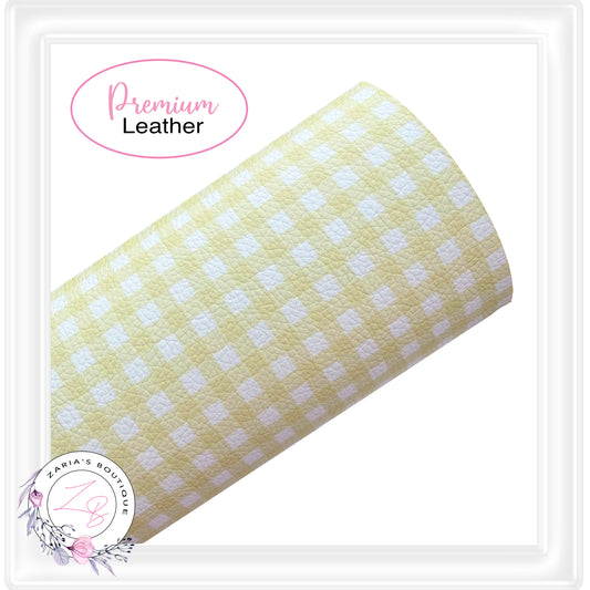 ⋅ Lemon & White Gingham Check ⋅ Vegan Faux Leather