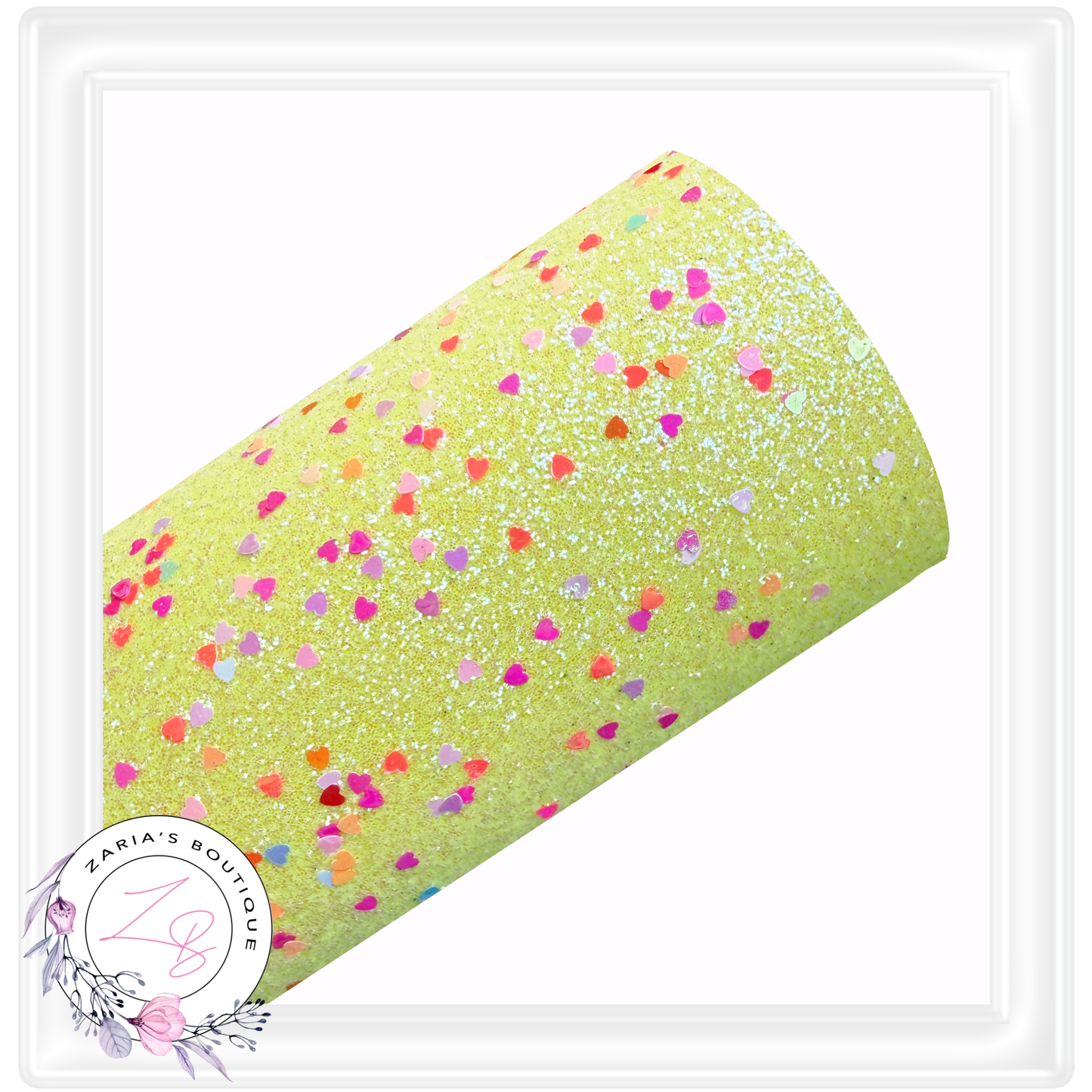 ∙ Sequin Sprinkle Hearts Medium Glitter  ∙  Lemon Yellow  ∙