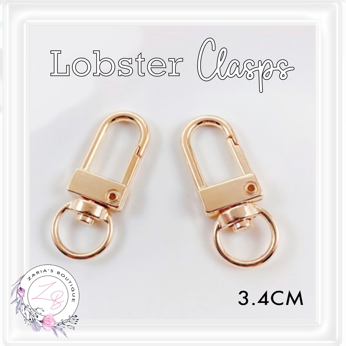 ⋅ LOBSTER CLASPS ⋅ GOLD 3.4 cm ⋅ 5 pieces ⋅