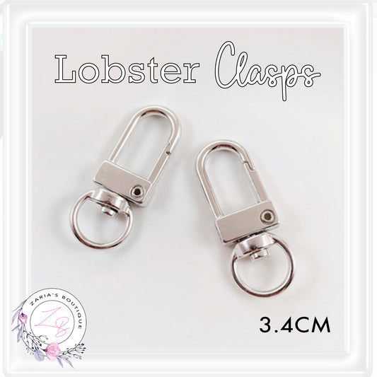 ⋅ LOBSTER CLASPS ⋅ SILVER 3.4 cm ⋅ 5 pieces ⋅