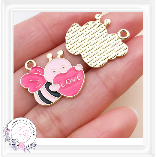 ⋅ Love Bug Charms ⋅ Jewellery Earring Charms Craft Embellishments ⋅ Per Pair ⋅