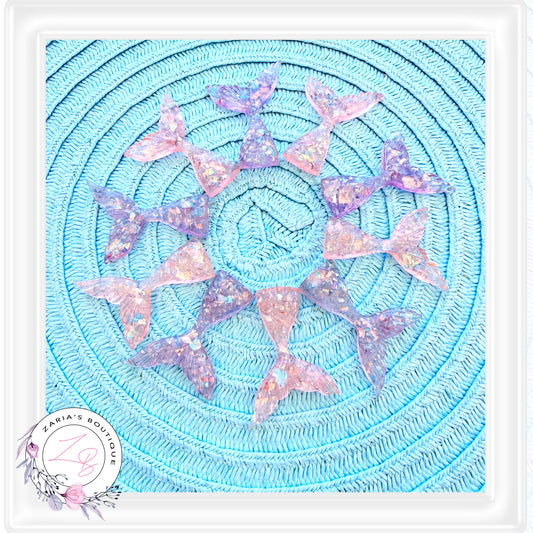 ⋅ MERMAID TAILS ⋅ Flatback Resin Embellishments ⋅ Pink or Purple ⋅