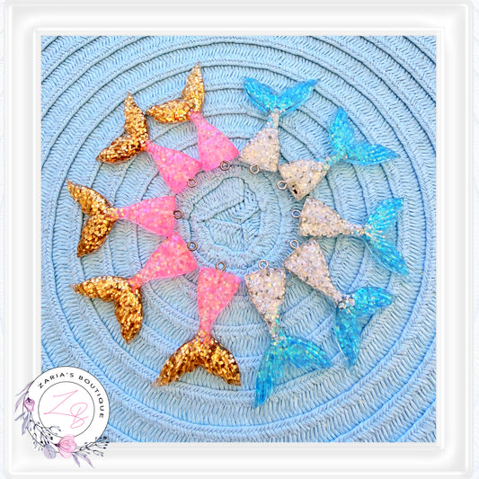 ⋅ MERMAID TAILS ⋅ Resin Embellishments with Loop ⋅ Pink or Blue ⋅