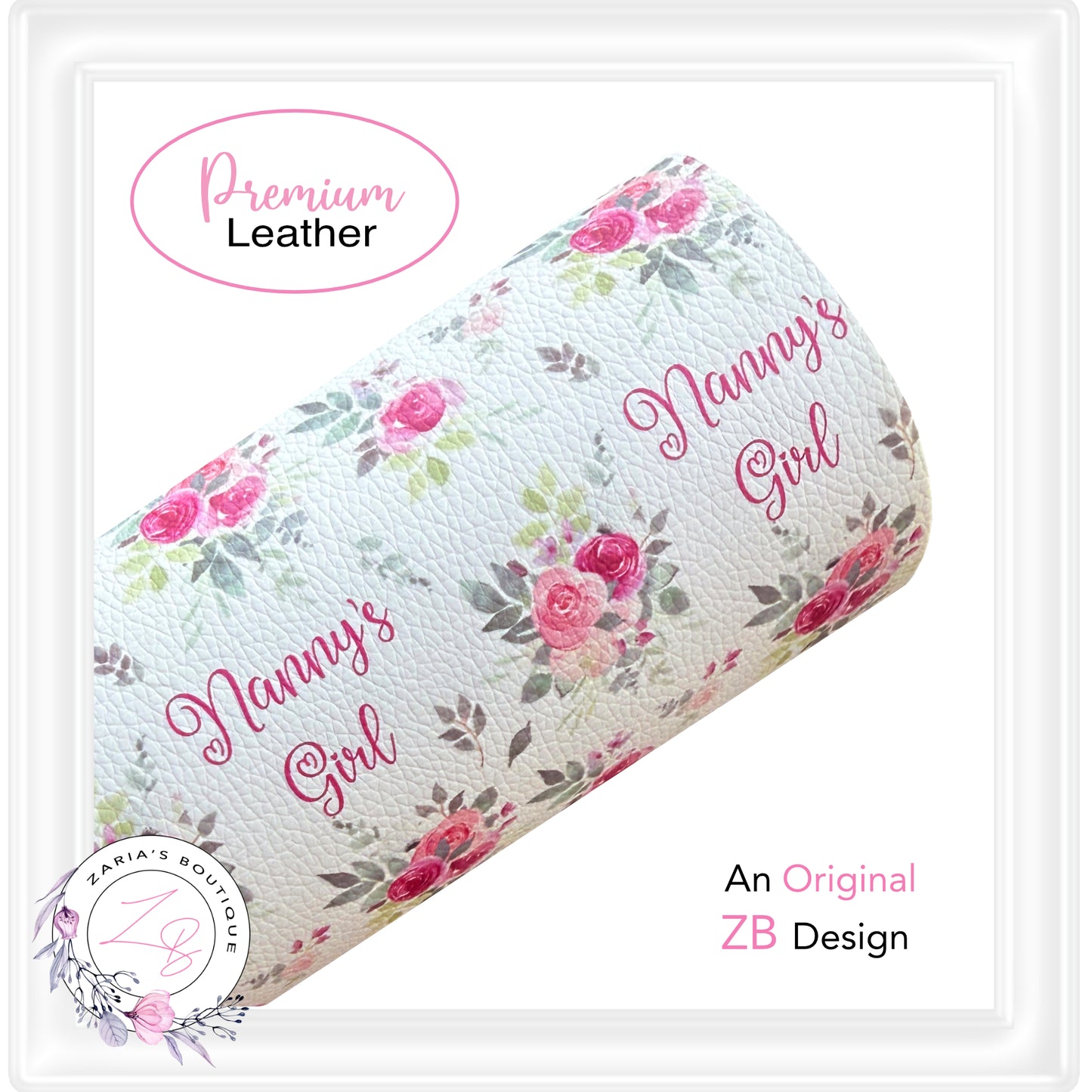 ⋅ Nanny's Girl ⋅ Custom Printed Vegan Faux Leather ⋅ Small & Large Scale Print