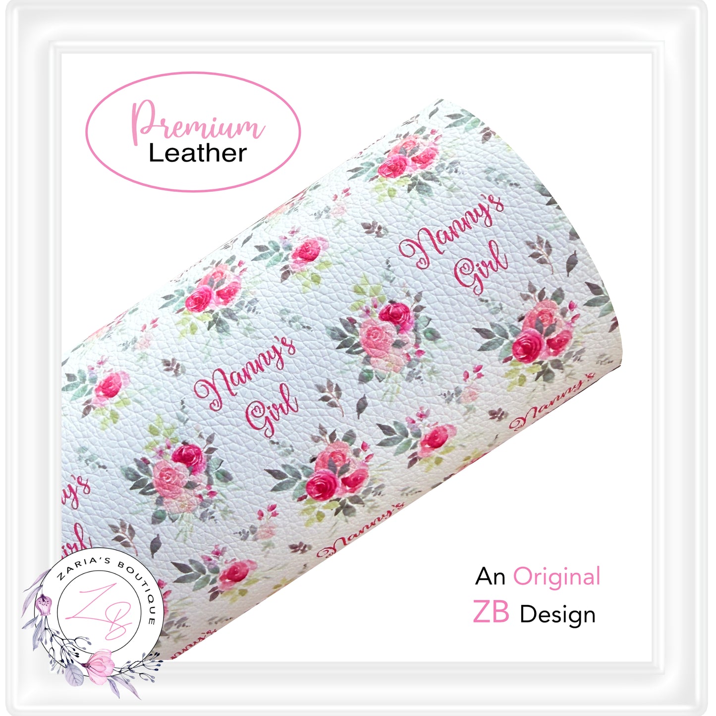 ⋅ Nanny's Girl ⋅ Custom Printed Vegan Faux Leather ⋅ Small & Large Scale Print