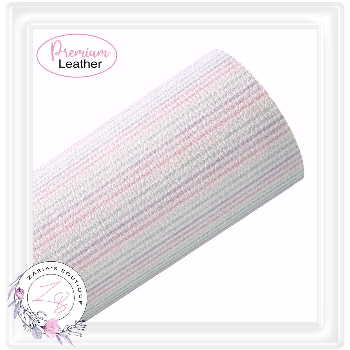 ⋅ Pretty Pastels ⋅ Pink Green Lavender Stripes ⋅ Custom Luxe Grain Vegan Faux Leather
