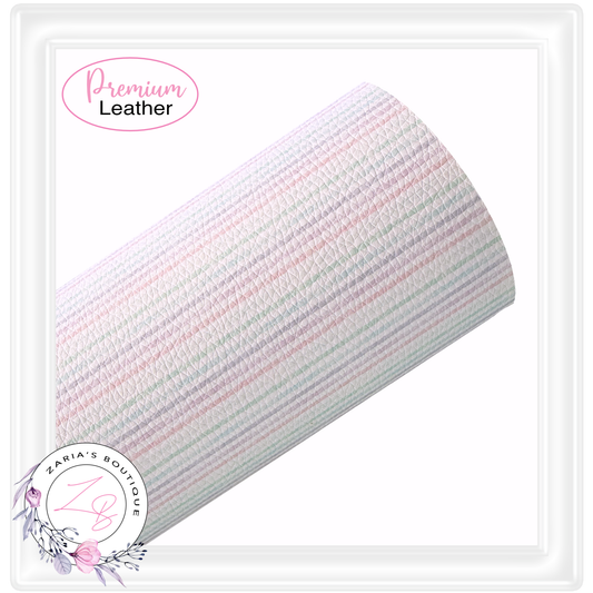 ⋅ Pretty Pastels ⋅ Pink Green Lavender Stripes ⋅ Custom Luxe Grain Vegan Faux Leather