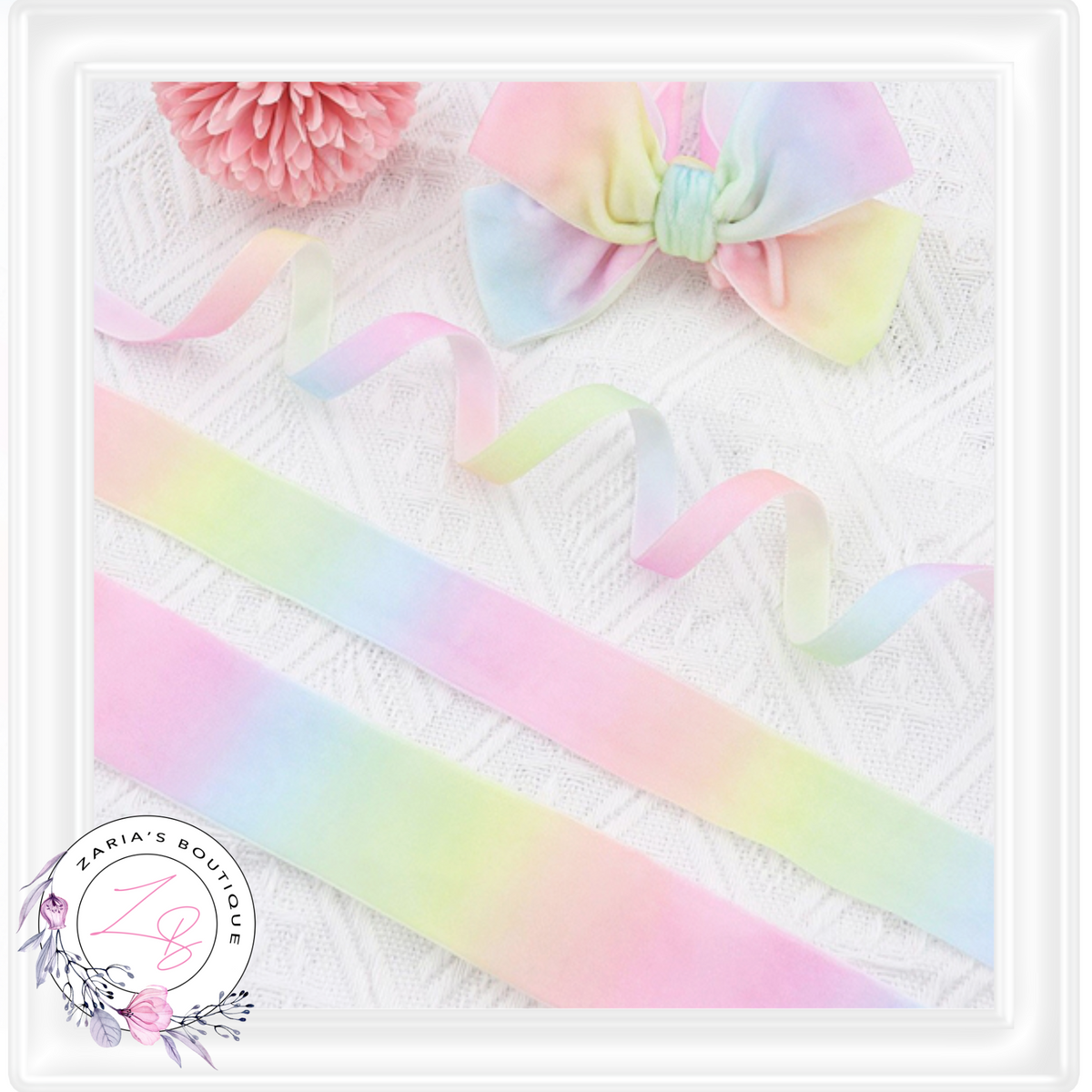 ⋅ RIBBON ⋅ 25mm Velvet ⋅ Pastel Rainbow ⋅ 5 Metres ⋅