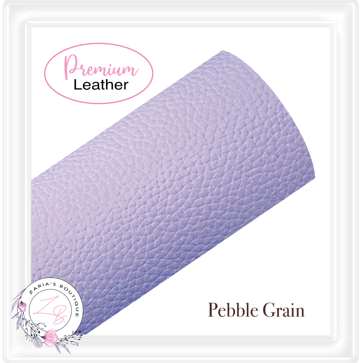 ⋅ Solid Colour Faux Leather ⋅ Pebble Grain ⋅ Dusty Lavender ⋅