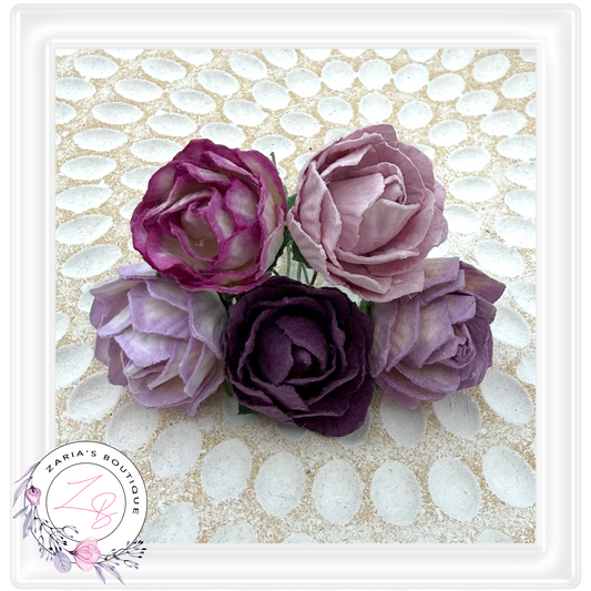 Mulberry Paper Flowers ~ Peony ~ 30mm ~ Mixed Purples/Pinks