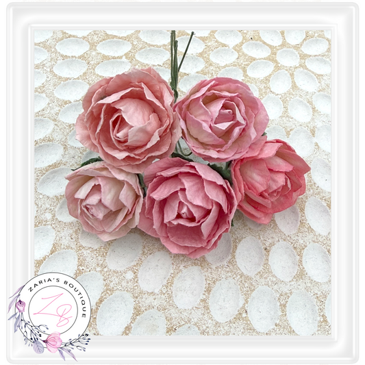 Mulberry Paper Flowers ~ Peony ~ 30mm ~ Mixed Pinks