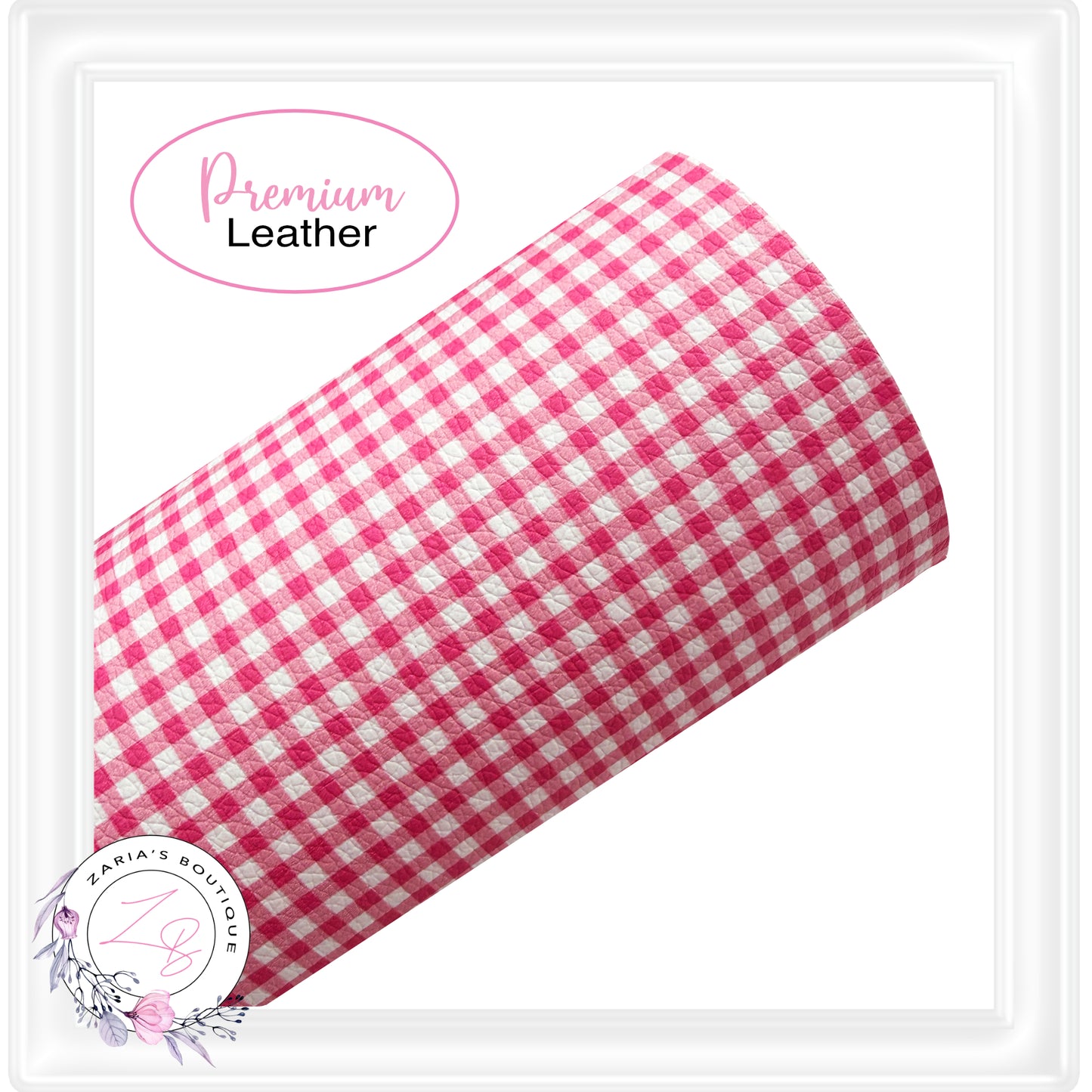 ⋅ Pink Gingham ⋅ Premium Vegan Faux Leather ⋅