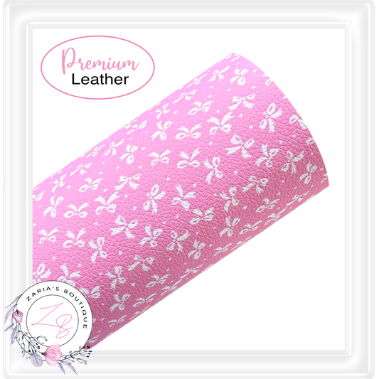 ⋅ BOWS BOWS BOWS ⋅ Pink White Vegan Faux Leather ⋅