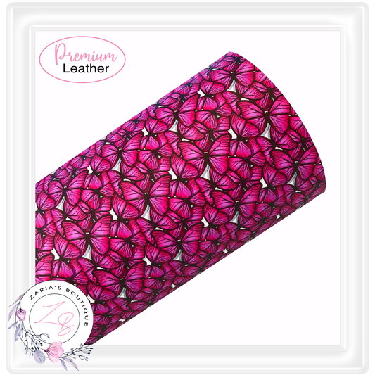 ⋅ Magenta Butterflies ⋅ Hot Pink ⋅ Vegan Faux Leather ⋅ 