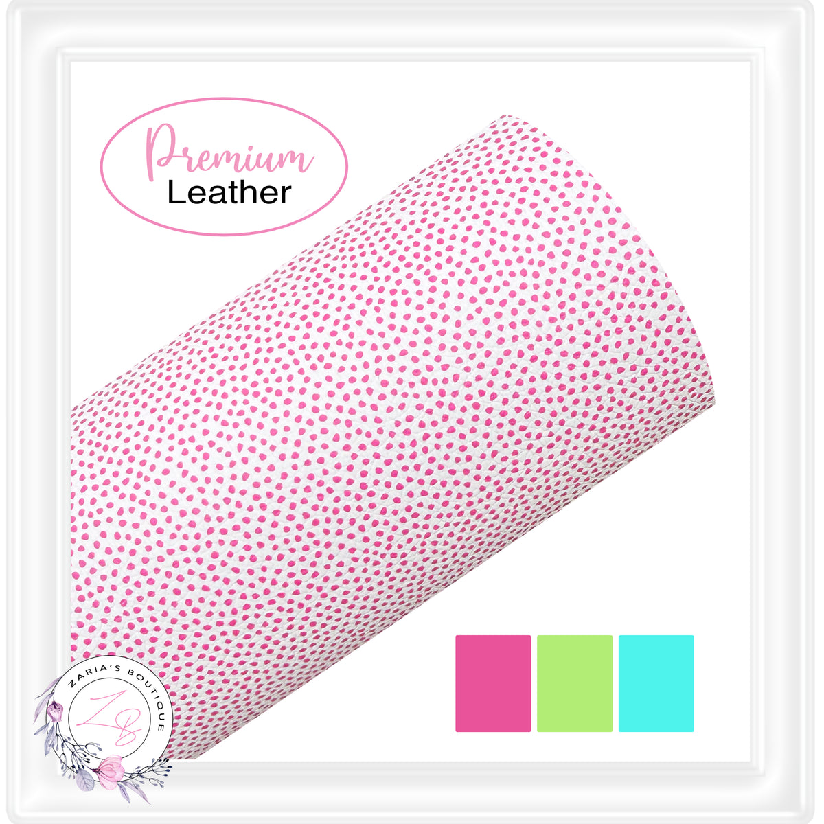 ⋅ Custom Vegan Faux Leather ⋅ Confetti Dots Pink ⋅