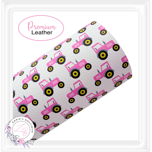 ⋅ Pretty Pink Tractors ⋅ Premium Custom Vegan Faux Leather