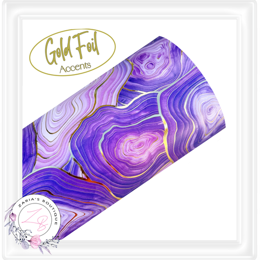 ⋅ Purple Agate ⋅ Gold Foil Embossed Vegan Faux Leather ⋅
