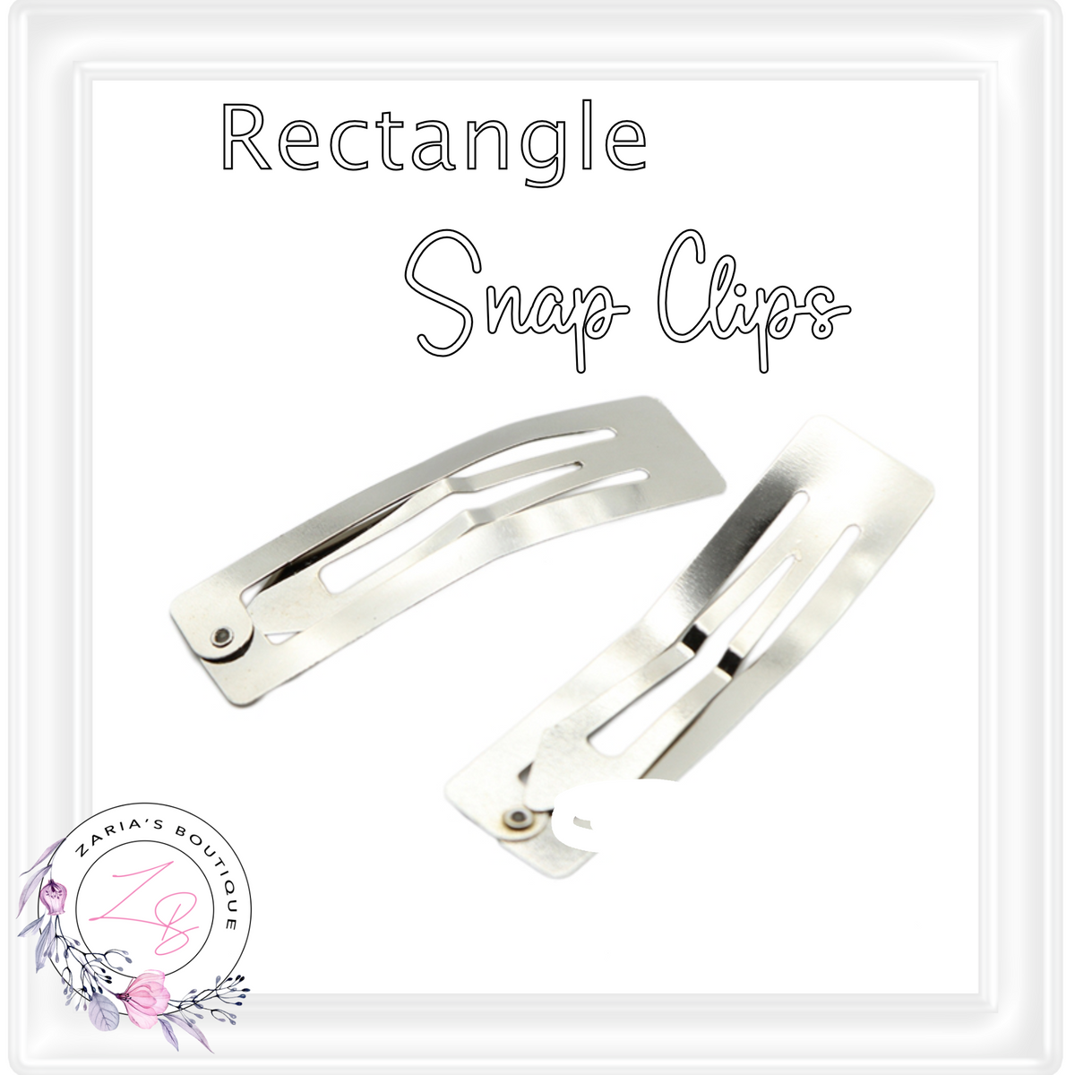 ⋅ SNAP HAIR CLIPS ⋅ Rectangular SILVER ⋅  5cm ⋅ 10, 25 or 100 Clips ⋅