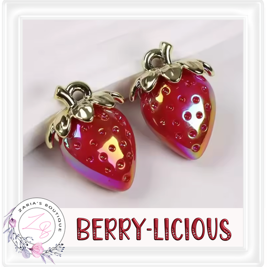 ⋅ Strawberry Charms ⋅ Jewellery Keyring Charms Craft Embellishments ⋅