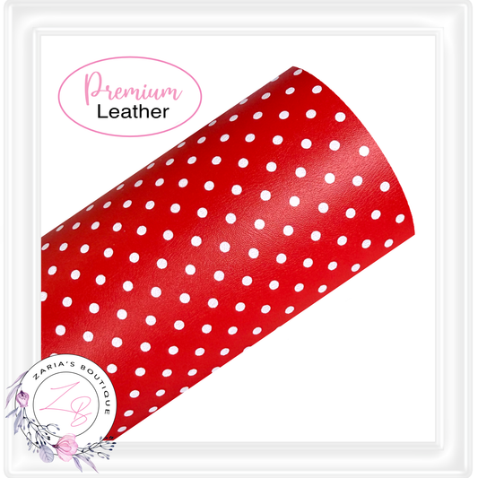 ⋅ Red & White Polka Dots ⋅ Smooth Vegan Faux Leather