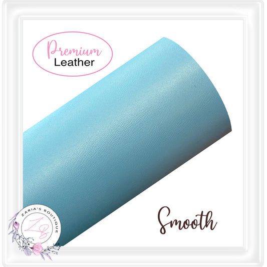 ⋅ Solid Colour Faux Leather ⋅ Smooth ⋅ Sky Blue ⋅