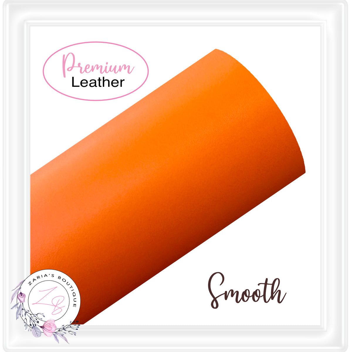 ⋅ Solid Colour Faux Leather ⋅ Smooth ⋅ Orange ⋅