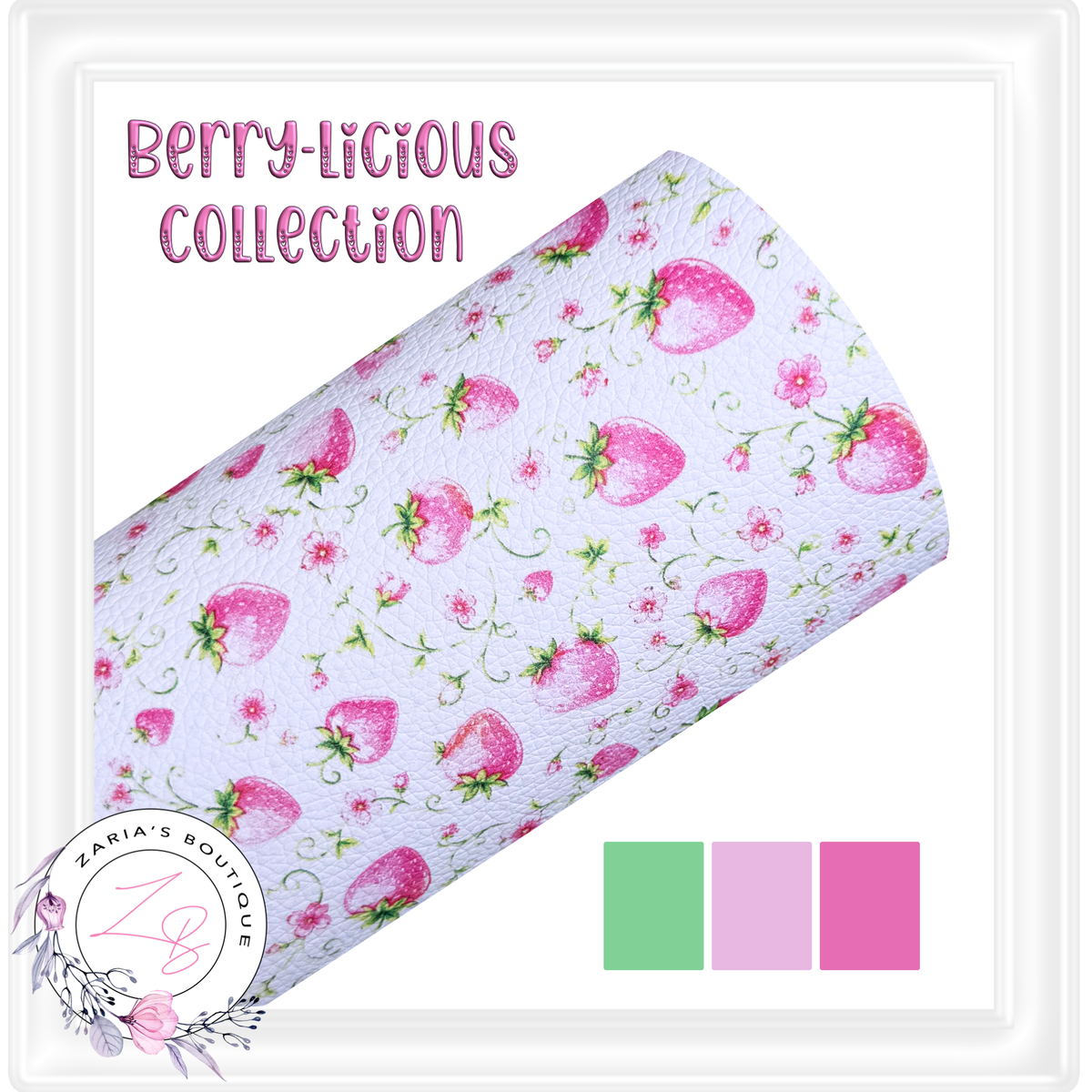 ⋅ Strawberry Vines ⋅ Printed Leatherette ⋅ 2 Sizes ⋅
