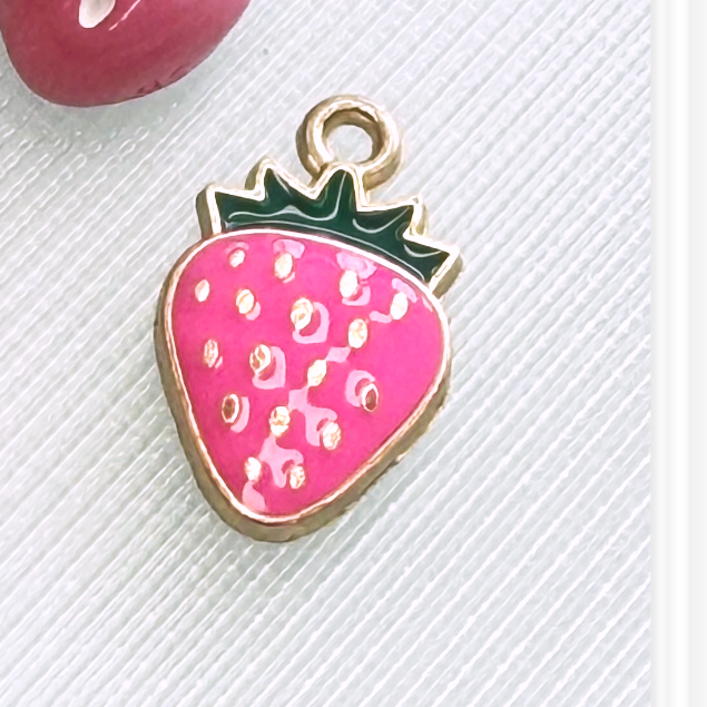 ⋅ Pink Strawberry Flatbacks ⋅ Resin Craft Embellishments ⋅ Per Pair ⋅ 3 Designs ⋅