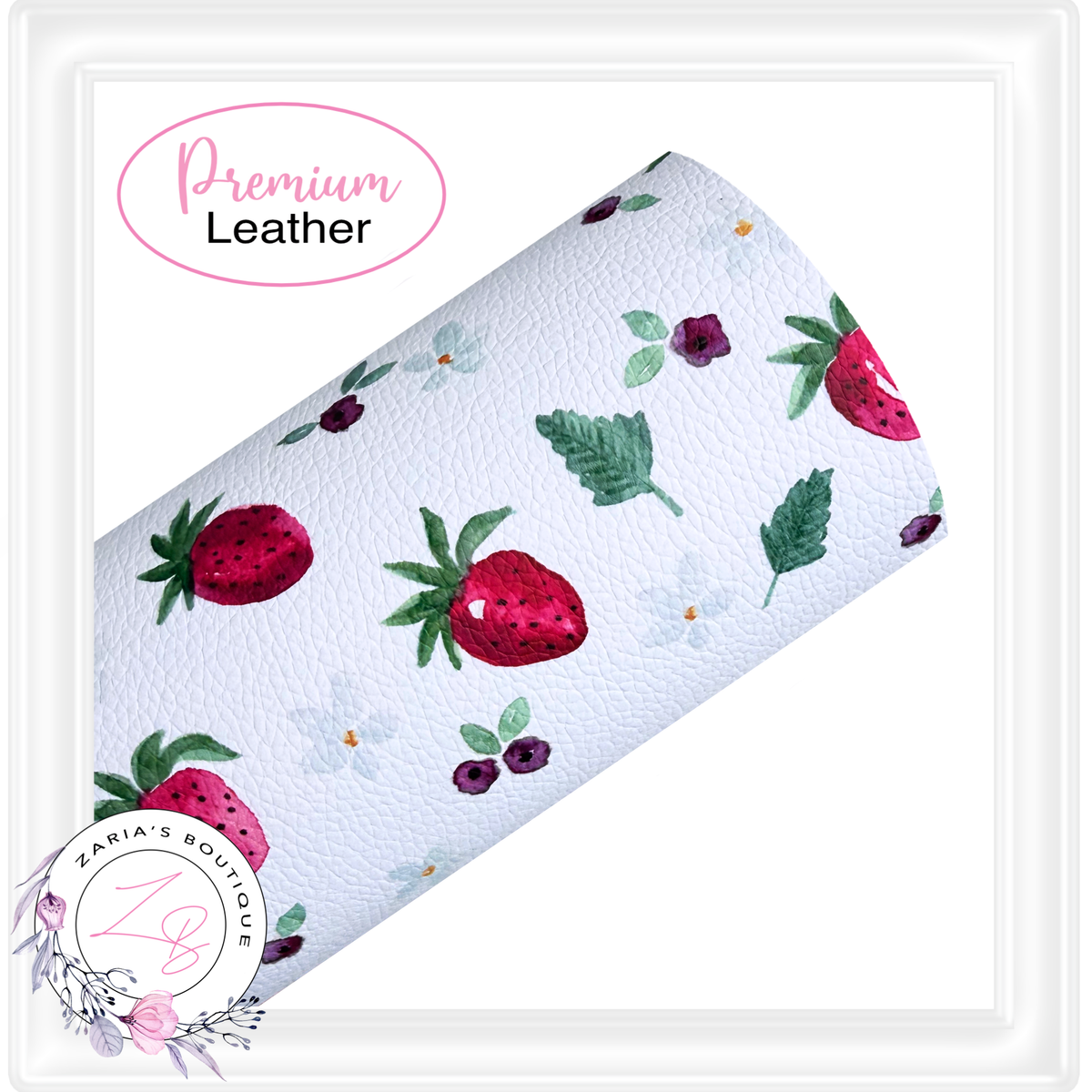 ⋅ Strawberry Fields ⋅ Custom Printed Vegan Faux Leather ⋅